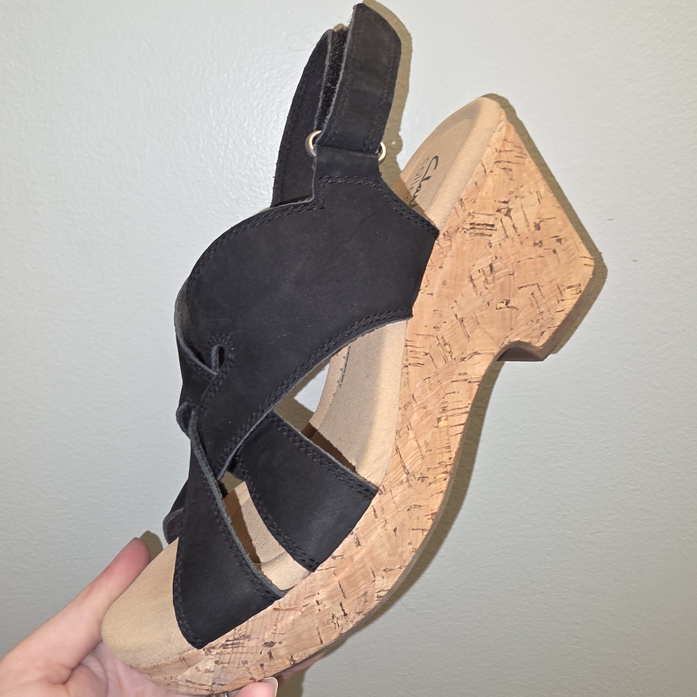 Black Wedge Sandals